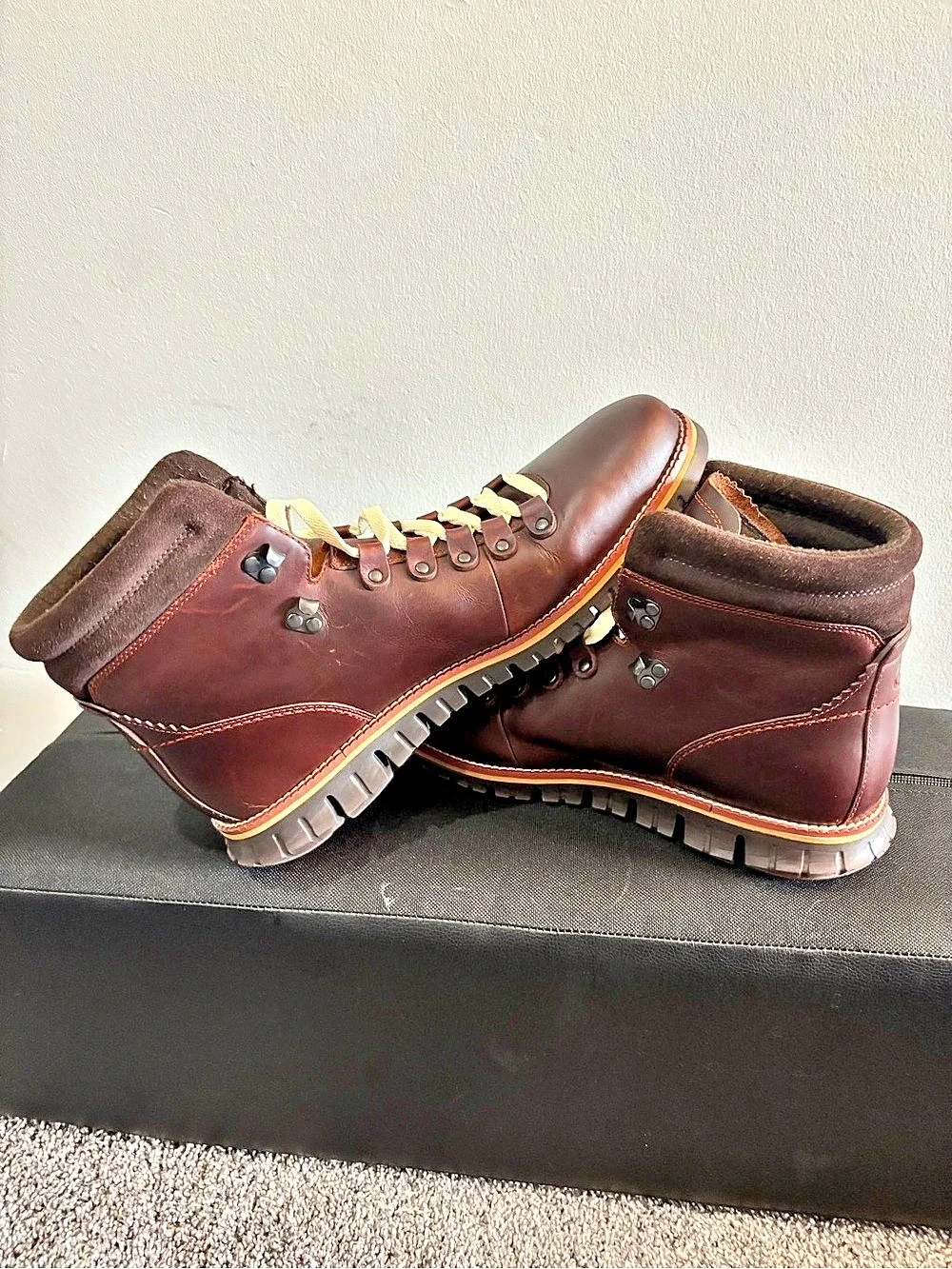 Cole Haan Zerogrand Leather Hiker Boot Brown US 10.5 Mint condition. Wore once
